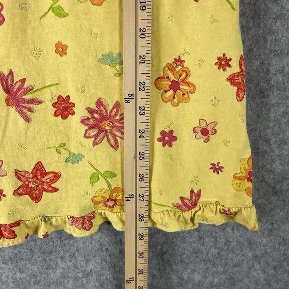 Vintage Fresh Produce Dress Girls Small Yellow Floral Ruffle Colorful USA 90s - Picture 5 of 11